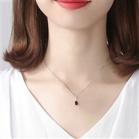 Necklace Gaurosa Woman Fantasy in Silver Zirconia SN0280-RD - SN0280-RD